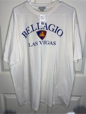 Las Vegas The Bellagio Short Sleeve Tee - White, NWT